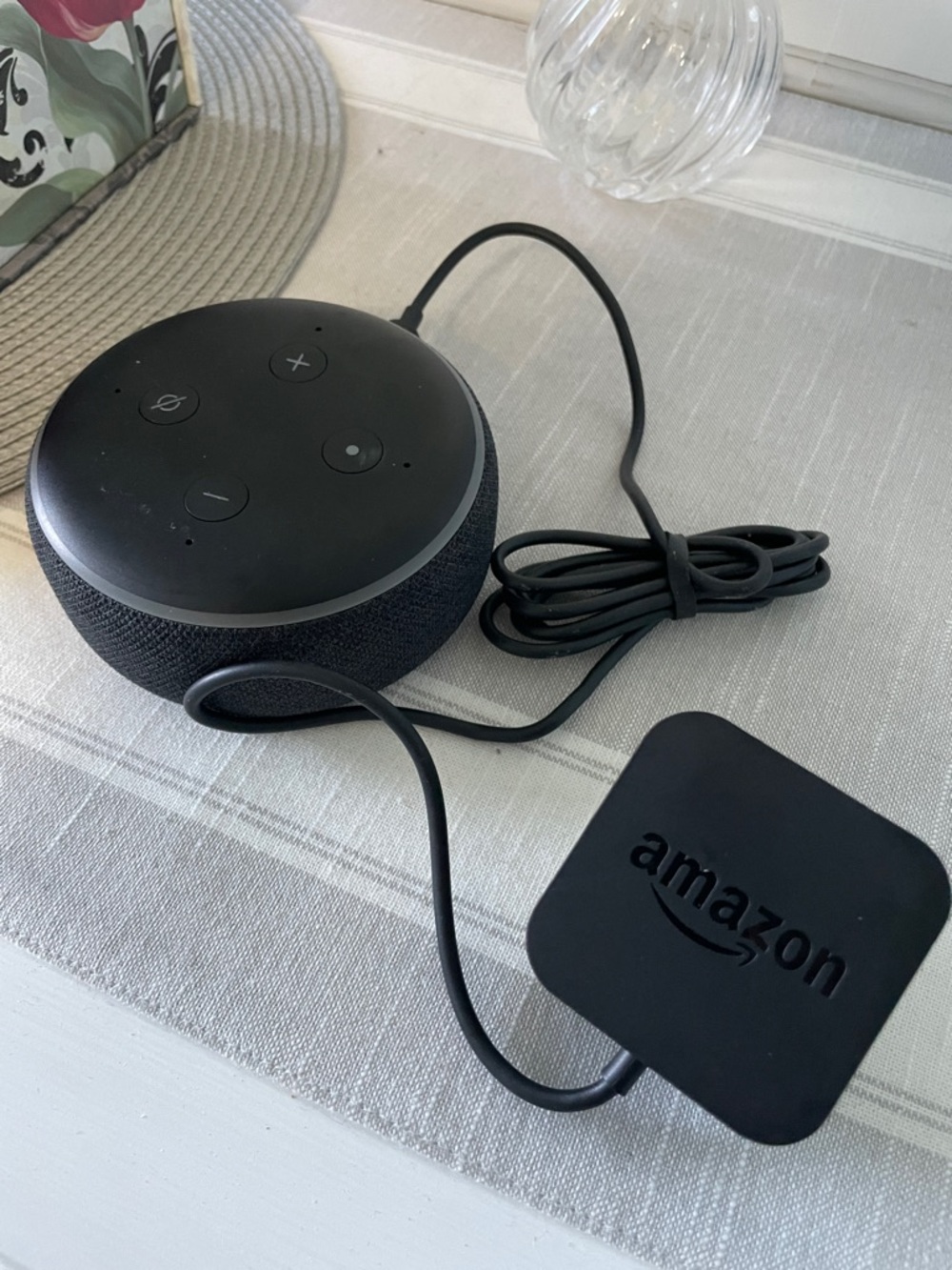 Amazon Echo Dot Smart Speaker in Black with Power Adapter